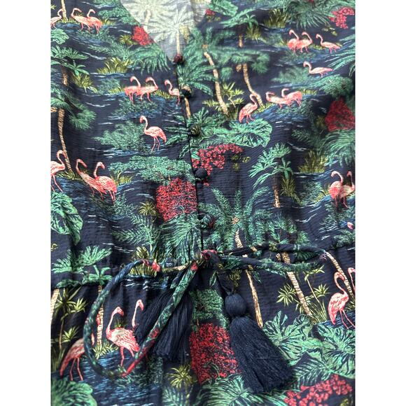 Vineyard Vines Textured Button Front Kaftan Maxi Dress Navy Size Small - Picture 7 of 12